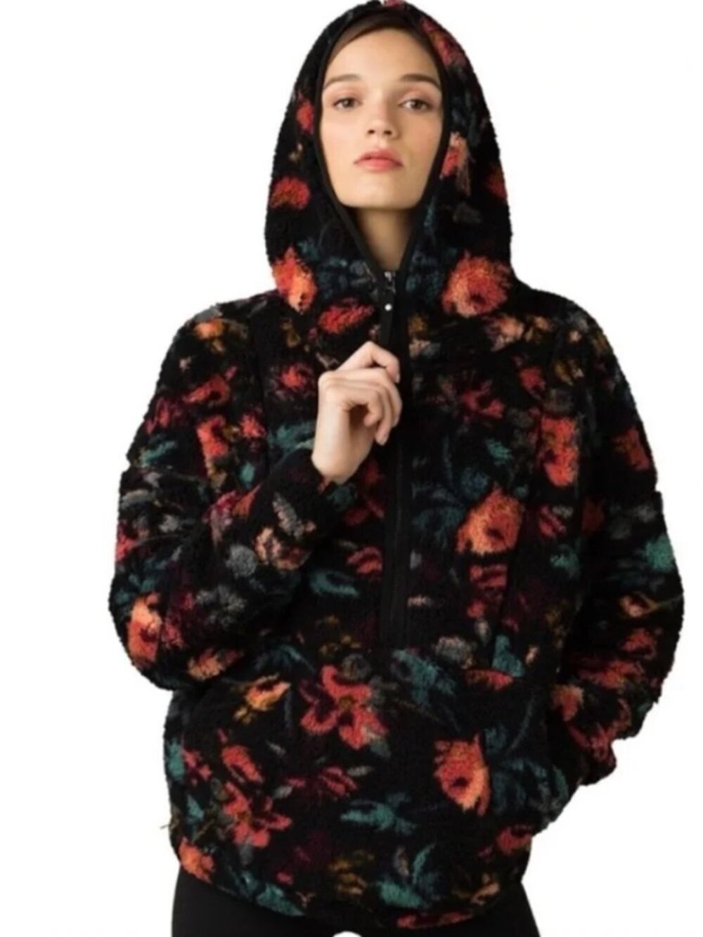 Prana Flora Fleece Hoodie Size Large